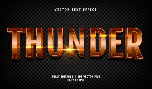 Efecto de texto de trueno 3d, estilo de texto editable