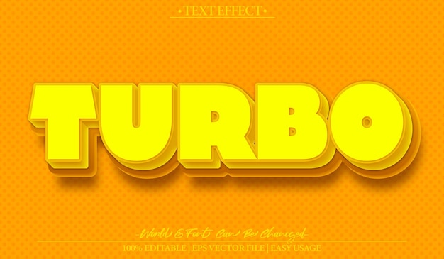 Efecto de texto turbo vectorial editable Alfabeto amarillo Ruta de energía rápida