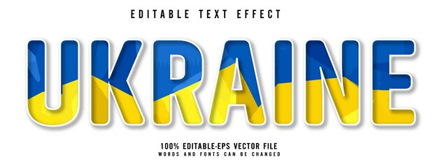 Efecto de texto de ucrania editable