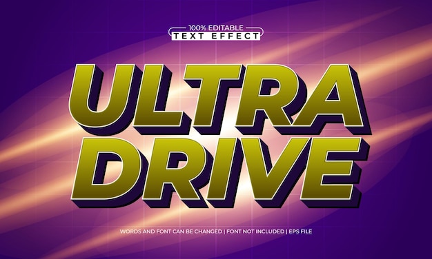 Efecto de texto ultra editable con un estilo de texto de carrera y velocidad