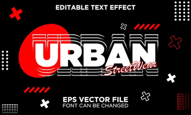 Efecto de texto urbano vectorial