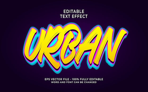 Vector efecto de texto urbano