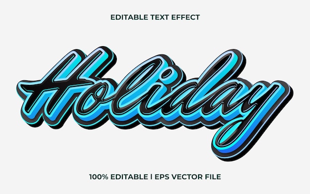 Vector efecto de texto de vacaciones estilo de fuente de tipografía de letras modernas editables