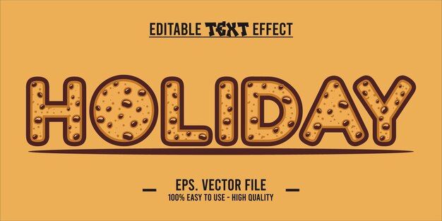 Efecto de texto de las vacaciones de las galletas