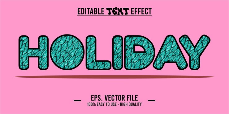 Vector efecto de texto de vacaciones