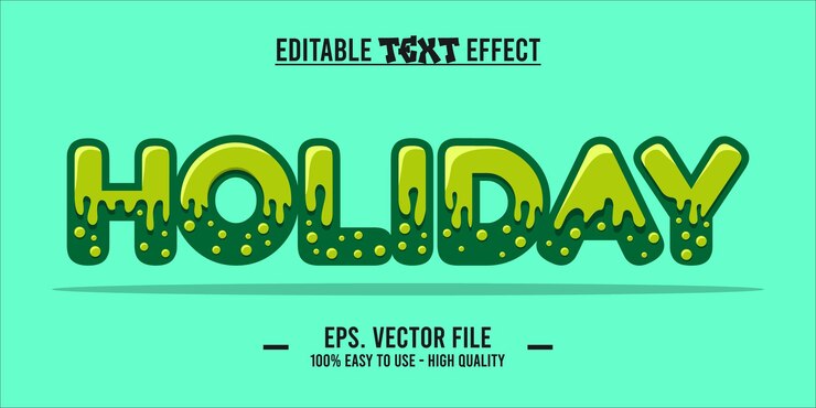Vector efecto de texto de vacaciones