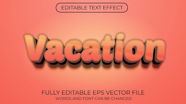 Efecto de texto de vacaciones
