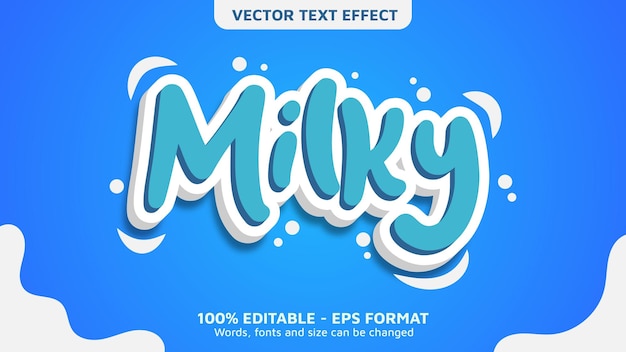 Efecto De Texto Vector 3d Blanco Azul Lechoso