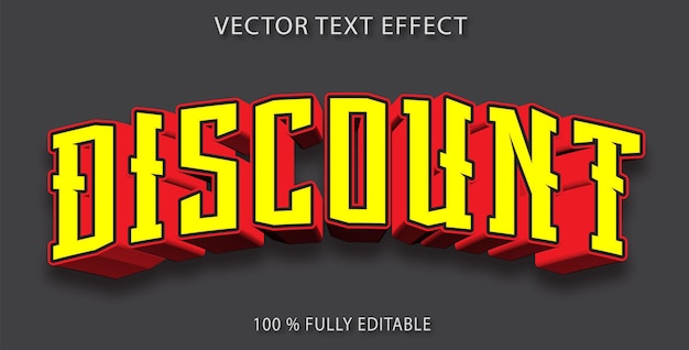 Vector efecto de texto de vector de descuento