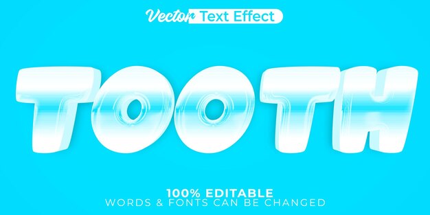 Efecto Texto Vector Diente Alfabeto Editable Odontología Dientes Boca