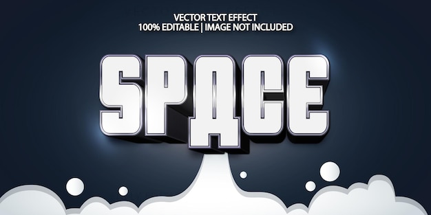 Vector efecto de texto de vector de espacio en negrita