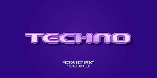 Efecto de texto de vector de estilo tecnológico