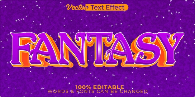 Efecto De Texto Vector Fantasía Alfabeto Editable Sueño Hada Mágica