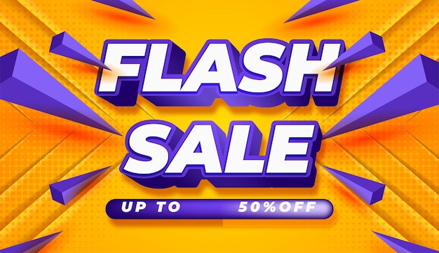 efecto de texto de vector de fondo de promoción de venta flash