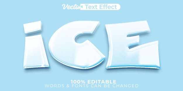 Efecto De Texto Vector Hielo Alfabeto Editable Escarcha Frío Fresco Invierno