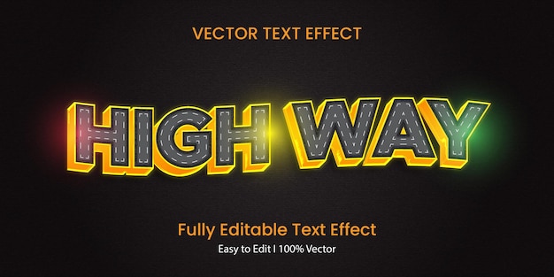 Efecto de texto de vector libre de alta manera
