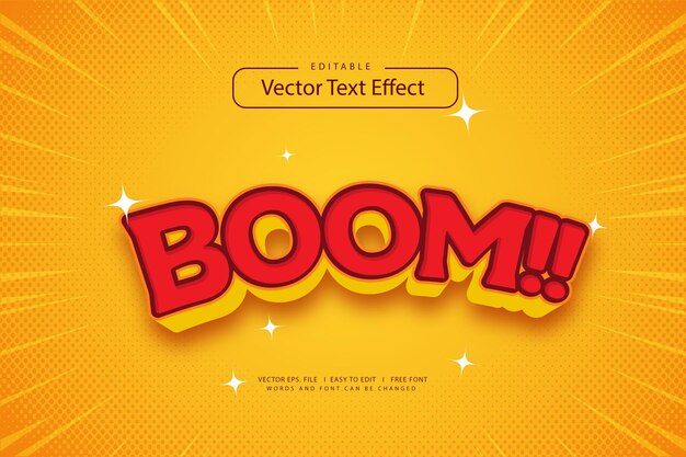 Efecto de texto de vector libre boom archivo eps editable