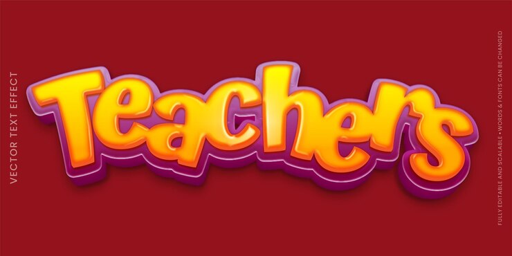 Vector efecto de texto de vector de maestros