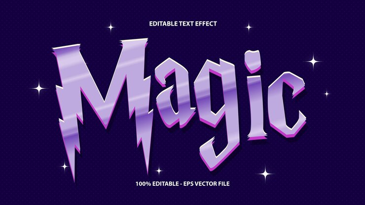 Vector efecto de texto vector magic editable con estilo de fuente moderno