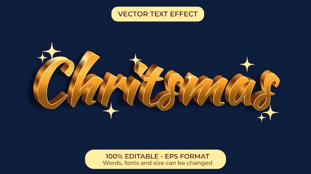 Efecto de texto de vector de Navidad