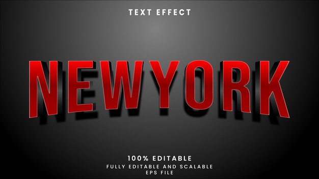 Vector efecto de texto de vector nueva york