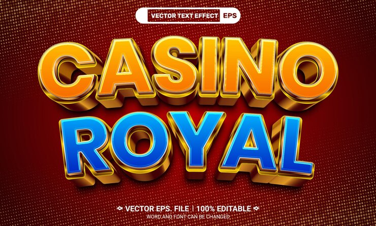 Vector efecto de texto de vector de oro 3d editable real de casino