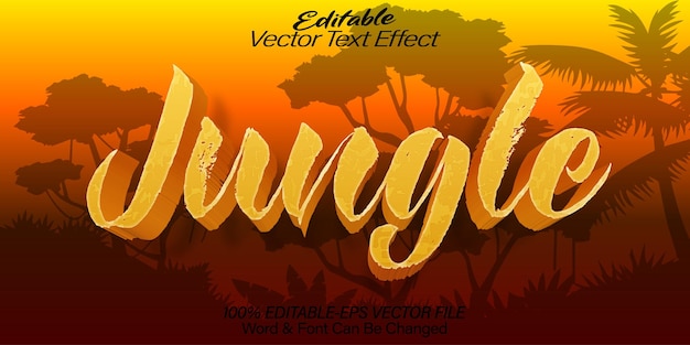 Efecto De Texto De Vector De Selva Alfabeto Editable Botánica De Vida Silvestre