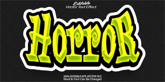Efecto Texto Vector Terror Alfabeto Editable Hallowen Miedo Fondo Oscuro