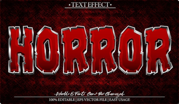 Efecto Texto Vector Terror Alfabeto Editable Hallowen Miedo Fondo Oscuro
