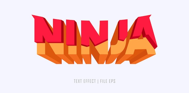 efecto de texto vector texto ninja estilo de escritura a mano y texto