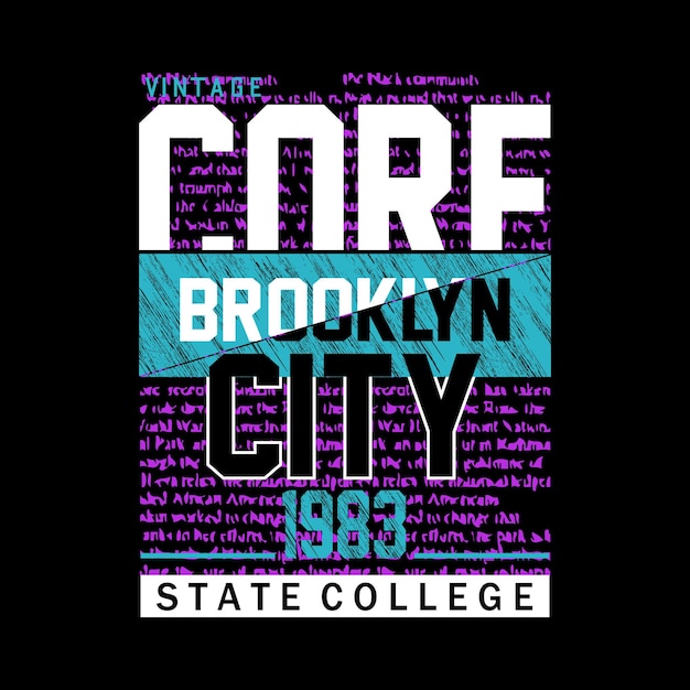 efecto de texto de vector de tipografía de eslogan de la ciudad de brooklyn