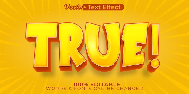 Efecto Texto Vector Verdadero Alfabeto Editable Dibujos Animados Cómic Súper Amarillo