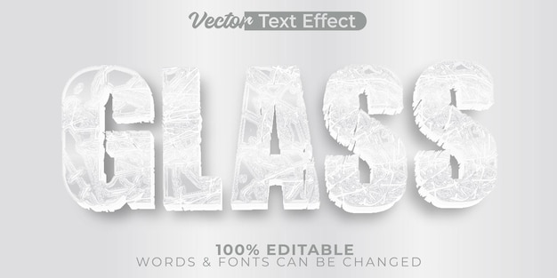 Efecto De Texto De Vector De Vidrio Alfabeto Editable Transparente