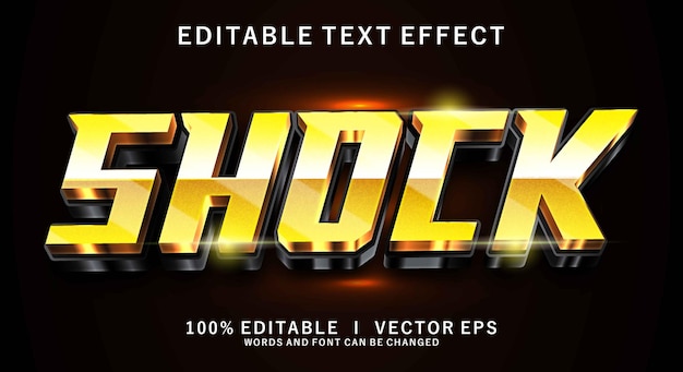 efecto de texto vectorial 3D de choque con diseño de estilo moderno