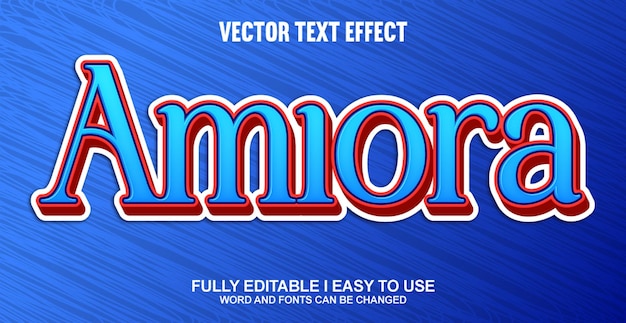 Efecto de texto vectorial 3D completamente editable de Amiora