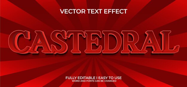 Efecto de texto vectorial 3D completamente editable de Castedral
