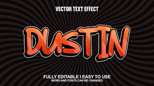 Efecto de texto vectorial 3D completamente editable de Dustin