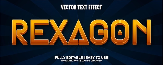 Efecto de texto vectorial 3D completamente editable de Rexagon