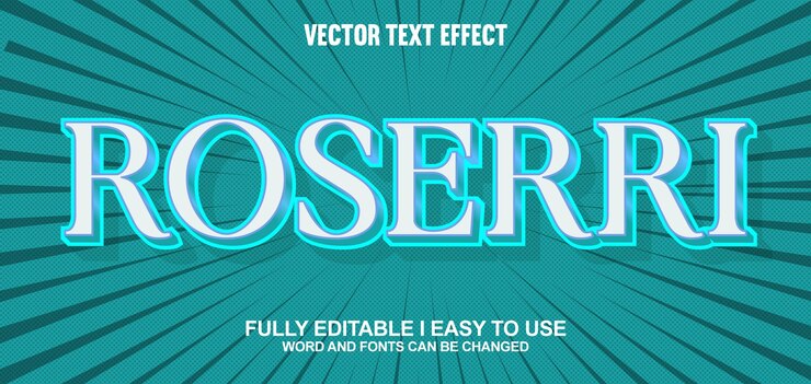 Vector efecto de texto vectorial 3d completamente editable de roserri
