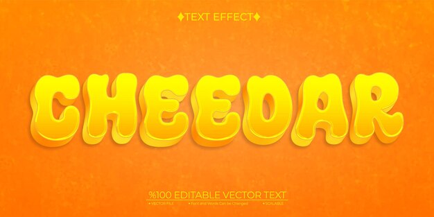 Vector efecto de texto vectorial 3d editable de dibujos animados amarillos