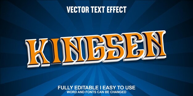 Efecto de texto vectorial 3D editable de Kingsen