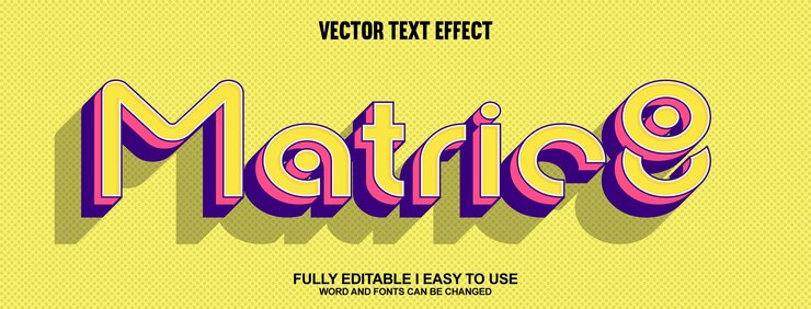 Vector efecto de texto vectorial 3d editable de matric8