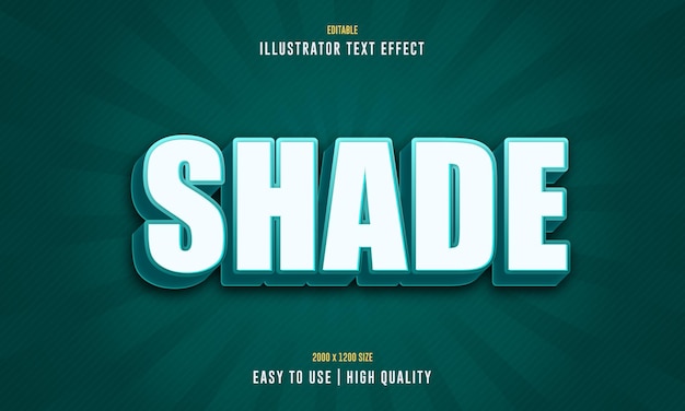 Efecto de texto vectorial 3d editable de sombra