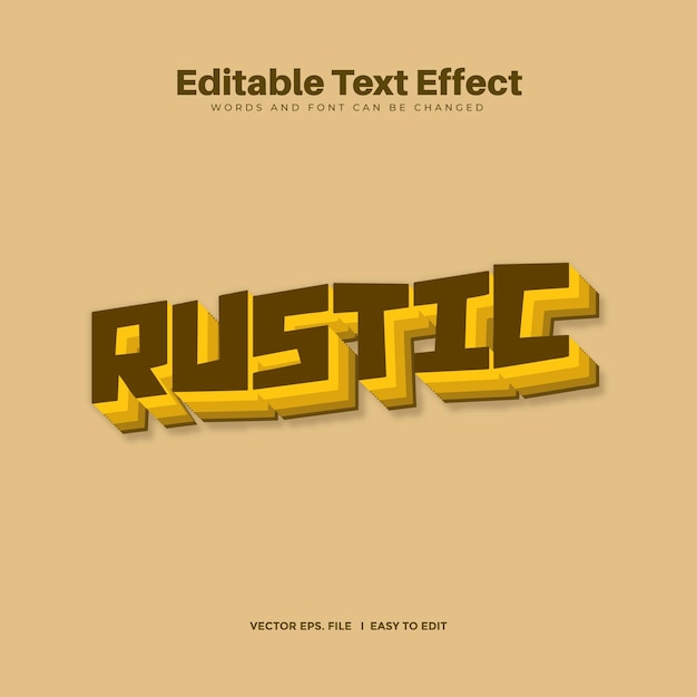 Efecto de texto vectorial 3D editable
