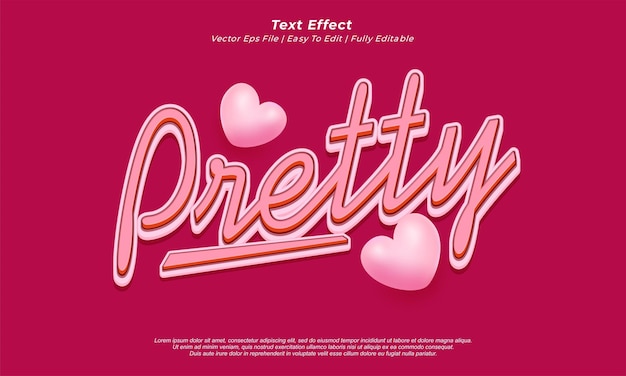 Efecto de texto vectorial 3D estilo de título bonito