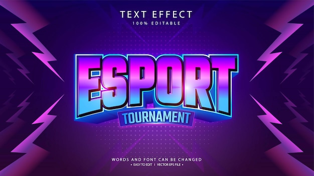 Efecto de texto vectorial 3D juego de esport editable