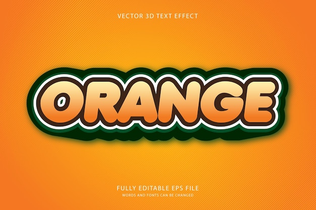 Efecto de texto vectorial 3d naranja totalmente editable alta calidad