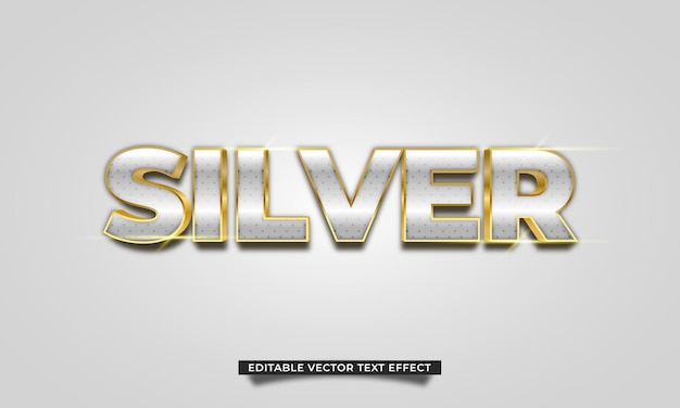 Efecto de texto vectorial 3D plateado editable