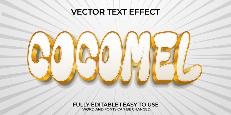 Vector efecto de texto vectorial 3d totalmente editable de cocomel