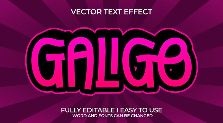 Vector efecto de texto vectorial 3d totalmente editable de galigo